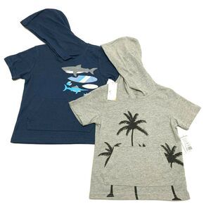 Garanimals 2 Pack Toddler Kids Kangaroo Pocket T-Shirt Hood Size 2T Navy NEW TAG